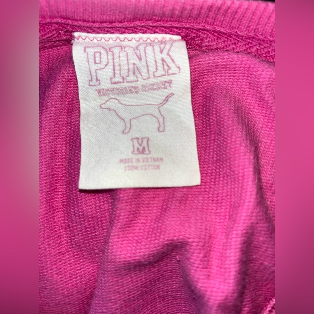 PINK for VICTORIAS SECRET Vtg Y2K Pink Lifeguard Pullover Sweatshirt Logo Size M - Picture 5 of 5